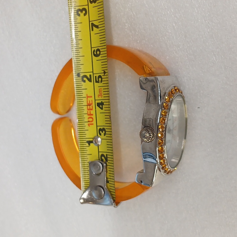Vintage Y2K Kristine Acrylic and Rhinestone Clamper Watch - Picture 7 of 8